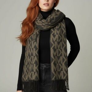 Michael Kors Reversible Black and Gold Scarf